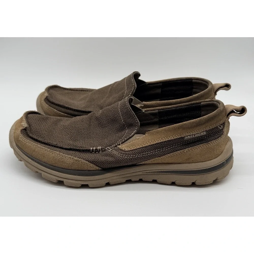 Skechers Shoes Men Sz 10.5 Lt. Brown Superior Milford Relaxed Fit Slip-On Loafer